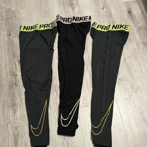 Nike pro combat kids tights size 7 - bundle of 3